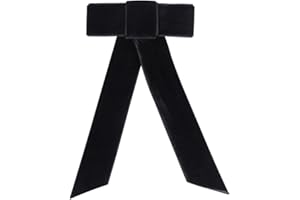 Minkissy Satin Ribbon Hair Bow Big Hair Bows Bowknot Hair Scrunchies Hair Barrettes Collection for Women Girls (Black) Women's Fashion Scarves