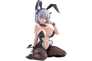 GOOYEH Ilustracja anime, figurka dziewczyny Black Bunny Girl NONO, figurki anime, manga, modelka, statuetka klęcząca, dekoracja biurka, przedmioty kolekcjonerskie, prezent dla fanów, 15 cm