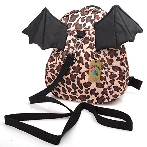 Babyhugs® Kids Walker Safety Harness Back pack with detachable Reins - Leopard Batwings