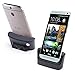 Produktbild iProtect Micro USB Docking Station HTC One M8 Ladestation + USB Datenkabel Ladekabel Schwarz