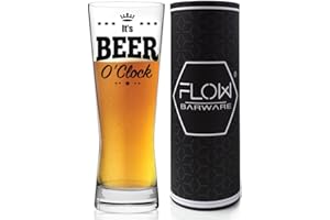 FLOW Barware Regalo Set di bicchieri da birra uomo, tubo da regalo, ottimi bicchieri da birra divertente per uomini