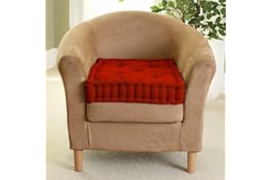 EGYPTO 4” High Armchair Booster Cushion Kitchen, Garden, Patio Thick Seat Pad (Red)
