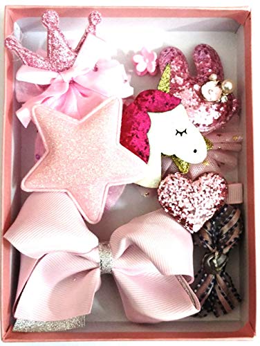 Cuty Kraft Lovely Baby Girl 11 pcs hair clip set with box - pink