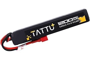 TATTU Batterie LiPo Airsoft 11,1 V avec connecteur Deans, batterie 3S 1200 mAh 25 C pour pistolet Airsoft
