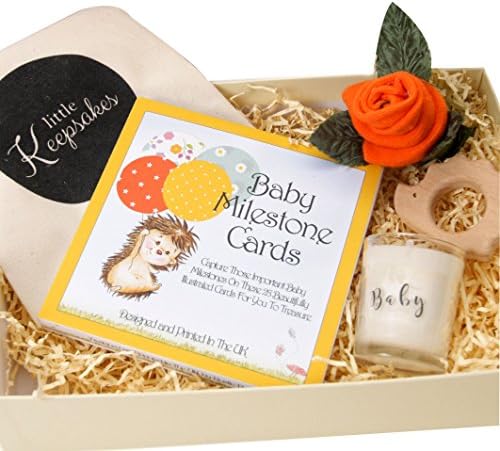 Baby Shower Gift New Baby gift box Baby Milestone Cards Gift Box Unisex Free Delivery (Unisex)