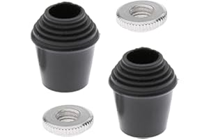 TEAMWILL 2pcs/set Threaded Bass Drum Spur/Floor Tom Leg Tips Rubber Feet w/Lock Nut