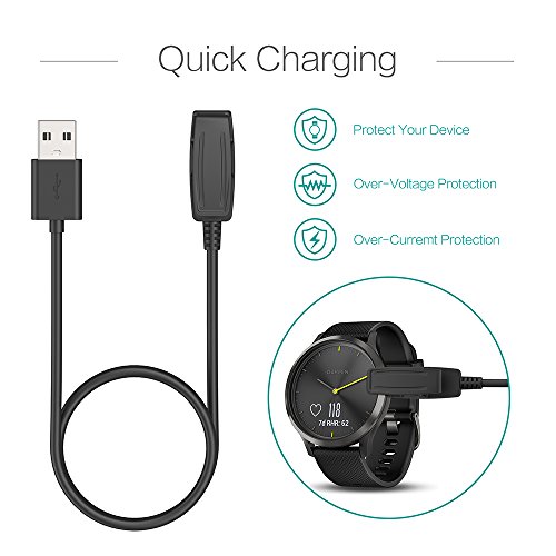 TUSITA Charger for Garmin Forerunner 35 230 235 630 645 Music 735XT, Approach G10 S20, Vivomove HR - USB Charging Cable 100cm - GPS Smartwatch Accessories (1-PACK) - Image 3