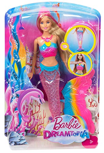 Barbie DHC40 - Dreamtopia Regenbogenlicht Meerjungfrau Puppe mit Lichtershow, Spielzeug für die Badewanne, Spielzeug ab 3 Jahren - 7