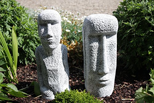 2 Osterinsel Figuren im Set, massiver Steinguss, frostfest bis -30°C - 2