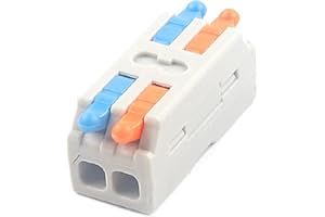 JOYELEC 18 Pezzi Compact Connettore,D2-2 Morsettiere Connettori Elettrici con Polo,Terminali a Collegamento Rapido 2 entrate/2 uscite,cavi 0.08-2.5(4.0) mm²,250V,32A,allungare cavi e fai da te