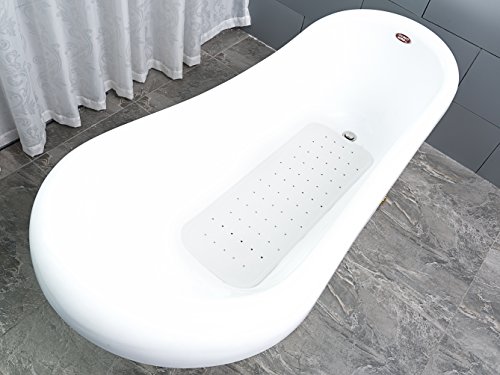 Benoku Badewannenmatte mit Saugnäpfen | aus Naturkautschuk | extra lang & rutschfest | Creme-weiß | 36 x 97cm | Badewanneneinlage und Duschmatte - 8