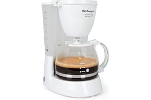 Orbegozo CG 4050 B - Cafetera de goteo, 12 tazas de capacidad, sistema antigoteo, jarra de cristal, indicador luminoso, 750 W, color blanco