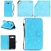Produktbild Jepson Samsung Galaxy J5 (2016) / SM-J510X (5,2 Zoll) Hülle, Leadertasche Premium Lederhülle Flip Case im Bookstyle Folio Cover Kartenfächer Magnetverschluss und Standfunktion Leder Schale Etui für Handytasche Schutzhülle Prägung Strass Bling Schmetterling Muster.