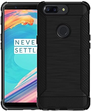 KOLLOEY OnePlus 5T Case,Soft TPU Silicone Impact Resistance Reinforced Corners Brushed Full edge protective phone case Support Wireless Charging For OnePlus 5T (Black)