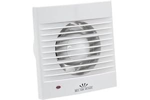 BEL AIR HOME - Extractor para Baño 15W - Gravana en Blanco - Silencioso y Potente - Válido para Boca de 100mm - Policarbonato - 15,9x15,9x8,1 cm - Flujo de Aire de 120m³/h