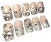 24 PCs Wedding Beautiful Style Makeup Set DIY 3D Design False Nails, Nude Color