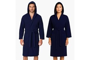 Jenny Sesal - Accappatoio Uomo e Donna in Microfibra Morbido, Leggero, Salvaspazio, a Rapida Asciugatura con Cappuccio, Tasche, Cintura a Passanti e Gancio