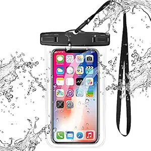 TechZone Universal Waterproof Case,IPX8 Waterproof Phone Pouch Dry Bag with Lanyard Compatible for iPhone 12/12 Pro Max/11/11 Pro/SE/Xs Max/XR/8P/7