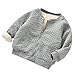 Produktbild Mantel für 0-2 Jahre alt Baby, Janly Kleinkind warme dicke Bomberjacke Jungen Mädchen Plaid Zip grundlegende Jacke Tops (0-6 Monate, Graue)