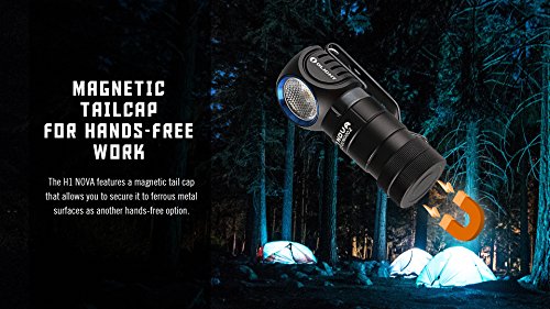 Olight® H1/H1R Nova Stirnlampe Taschenlampe Multi-funktion-Lampe mit CREE XM-L2 CW/NW LED – inkl. 1 x 16340 Batterie – universell und praktisch (kaltweiß, neutralweiß und aufladbar Kit Version verfügbar) - 8