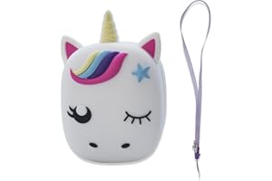 ZEENOEN Bitzee Cyfrowe etui dla szczeniaka, wirtualne elektroniczne etui z motywem jednorożca, smycz na szyję (biały)