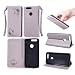 Produktbild Lonchee Huawei Honor 8 Wallet Tasche Brieftasche Schutzhülle , geprägten Design Hochwertige PU Leder Folio Tasche Case Hülle im Bookstyle mit Standfunktion Kredit Kartenfächer (grau)