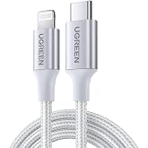 Ugreen &Ouml;rg&uuml;l&uuml; 36W PD Type-C to Lightning Hızlı Şarj ve Data Kablosu 1 Metre
