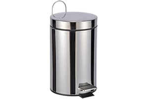Bambelaa!. Pattumiera a pedale, circa 3 l, in acciaio inox, per bagno, WC, colore: argento
