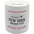 Coralgraph Inc BS022 NEW YORK HOLIDAY FUND Novelty Gift Printed Ceramic Piggy Bank Money Saving Box