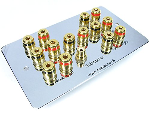 Preisvergleich Produktbild Poliert Chrom Binding Post Dolby 7.1 Wandplatte