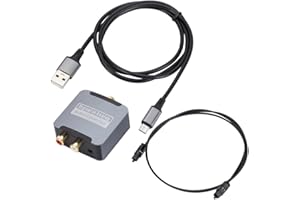 Povxlum Digital Optical Fiber Coaxial Audio Converter TV SPDIF to 3.5mm Lotus Audio Digital to Analog Decoder