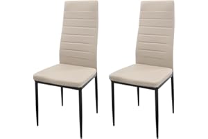 HOME DESIGN & CONFORT Pack de 2 Sillas de Comedor Tapizadas - Sillas Cocina Tapizadas - Sillas Comedor Pack (Beige, 2)