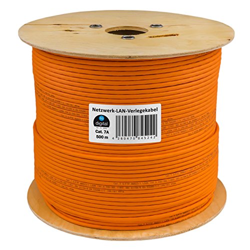 HB Digital Netzwerkkabel LAN Verlegekabel cabel 500m cat 7 Kupfer S/FTP PIMF LSZH Halogenfrei orange RoHS-compliant cat. 7 AWG 23/1 - 2