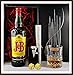 Produktbild Geschenk J&B Rare Blended Scotch Whisky + Kristallglas + 2 Original Edelstahl Kühlsteine goldfarbend im Smoking im edlen Geschenk Karton, kostenloser Versand