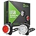 Produktbild Dorlle Wiederaufladbare LED Fahrradlicht, LED Frontlicht und Rücklicht Für Fahrrad, Kinderwagenbeleuchtung, USB LED Fahrradlampe Set, Fahrradbeleuchtung,350lm Wasserdichte 4 Licht-Modi 2 USB-Kabel zum