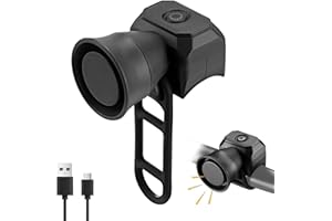 Rppiup Bike Horn, 120bd Electric Bicycle Bell with 5 Sound Modes, USB Rechargeable Bike Bell with Silicone Bandage, Ipx4 Waterproof Bike Bell Adult for Mountain Bikes, Racing Bikes, Kids Bikes