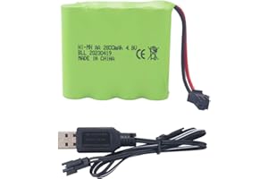 BLLRC 1PCS 4.8V 2800mah AA Batería de Carga con Enchufe SM - 2P con Cable de Carga USB para el camión excavador SY-E511, el camión de Juguete E562 TD141 RC