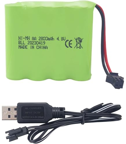 Pack De 2 Batteries NiMH 4.8V 2400mAh Avec Connecteur Hitec – Pour Voitures RC, Camions, Avions Et Récepteurs