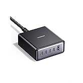 UGREEN USB C Ladegerät 65W GaN Netzteil 5-Port Desktop Ladestation 45W PPS Schnellladegerät Mehrfach kompatibel mit iPhone 17