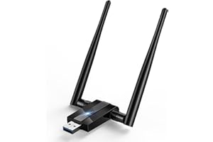 RCOKAS 1300Mbps WLAN Stick WiFi Adapter USB 3.0 WLAN Adapter PC, Plug & Play, 2.4G/5G Dualband RF High Gain Antenna 5dBi, MU MIMO, Wireless Network Adapter für Desktop Windows XP/Vista/7/8/10/11