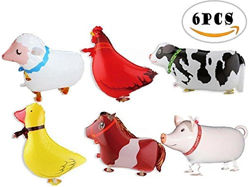 6PCS Bloomood Animal Balloons 丨 Farm Animal Balloon for Birthday Party or other parties