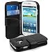 Produktbild Samsung Galaxy S3 MINI Hülle in SCHWARZ von Cadorabo - Handyhülle mit Kartenfach für Galaxy S3 MINI Case Cover Schutzhülle Etui Tasche Book Klapp Style in OXID SCHWARZ
