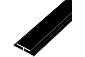 S-Polytec Aluminium H- Profil, Alu Verbindungsprofil, Aluprofil H für Aluverbund- Platten 3mm, SCHWARZ, verschiedene Längen Größen (1, H- Profil (1 Meter), 3mm Schwarz)
