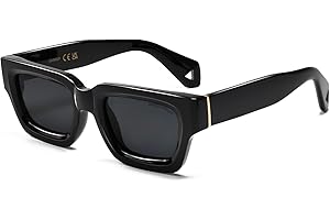 SHEEN KELLY Occhiali da sole quadrati retrò per uomini e donne, occhiali da sole di tendenza, spessi e stretti, occhiali da sole firmati anni '90.