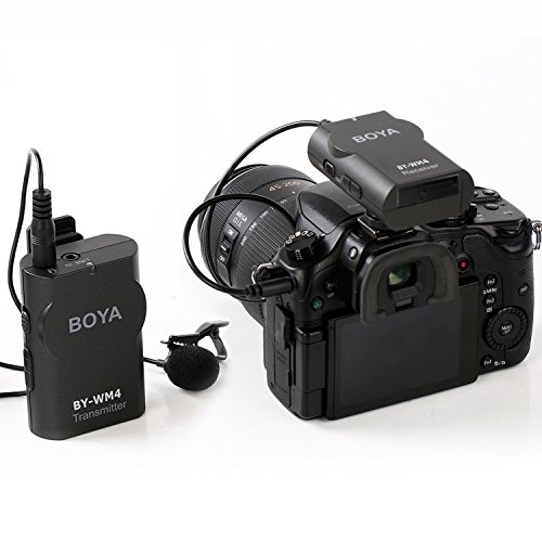 BOYA Lavalier Senza Fili sistema Microfono per Canon Nikon Sony Panasonic Dslr Videocamera iphone smartphone android
