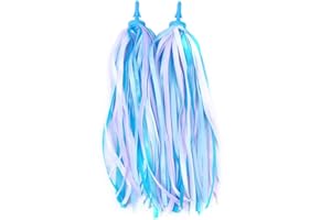 FRGASGDS Kid's Rainbow Bike Streamers For Girls Boys, 2 PCS Childrens Baby's Colorful Handlebar Bicycle Grips Tassel Ribbons,Carrier Accessories Easy Attach To Scooter's/tricycle's/bike's Handlebars -Blue