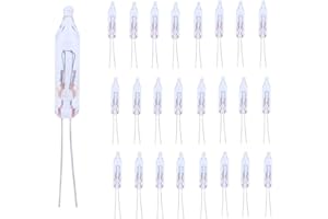 ShuoHui Lampadina di ricambio/per mini luci a incandescenza, 12 V, 0,08 A, 1 W, blister, bianco caldo, fai da te (25)