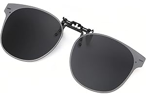 HIOIP Clip Gafas de Sol Polarizadas 100% Anti-UV, Clip Solar Abatible y Ultraligero Mujer Hombre, Polarizado Clip para Sol para la Miopía Gafas al Aire Libre Conducción Pescar