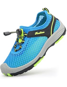 Myaikku Mesh Sommer Schuhe Geschlossene Sandalen Strandschuhe Flach Rutschfest Sneaker Mädchen Jungen Kinderschuhe