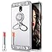 Produktbild TPU Hülle für Galaxy A5 2017,Spiegel Hülle Mirror Case für Galaxy A5 2017,Hpory Fashion Luxus Spiegel Glänzend Glitzer Kristall Ultra Thin Crystal Rotierendem Ring Fingerhalterung Ständer Halter Überzug Mirror Sparkle Pailletee Bling Strass Diamanten Silikon Perfekter Hülle für Mädchen Frauen Silicone TPU Protector Bumper Anti-Staub Anti-Kratzer Telefon Tasche Handytasche Schutzhülle für Samsung Galaxy A5 2017-(Silber)